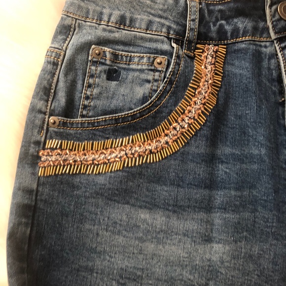 Kindom denim shorts with sequin pockets - Size 28 - Picture 2 of 4